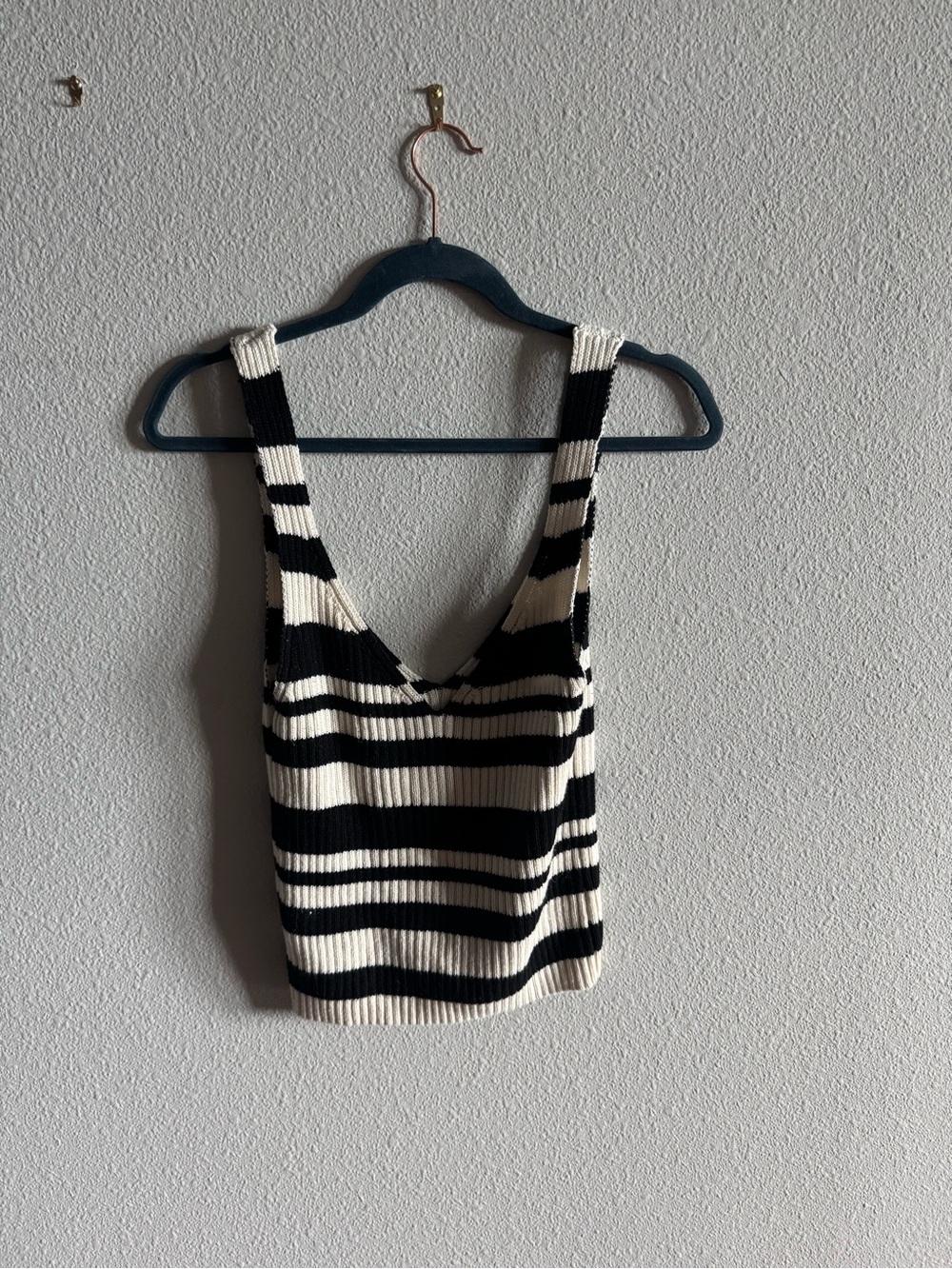 Striped Black and Cream Ribbed Sweater Set - Picture 2 of 4